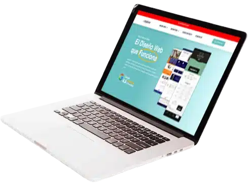 ordenador con un diseño web en su interior